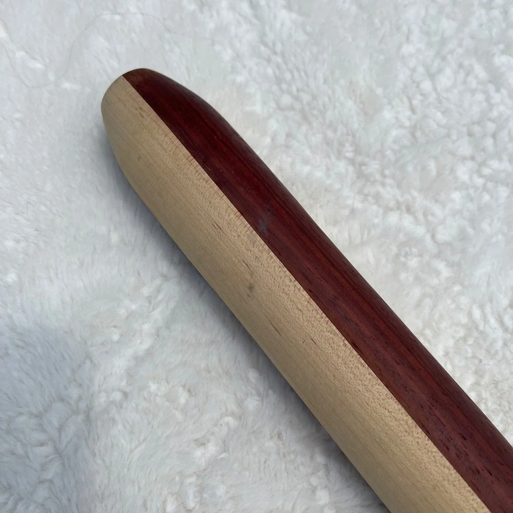 Handcrafted French Rolling Pin Two Tone Hardwood Tapered Kitchen Tool 18 inch